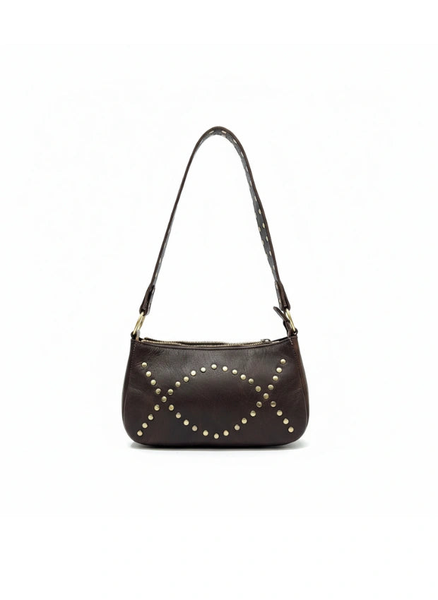 detalle burdeos bolso shopper de piel marrón oscuro para mujer — ref. CJ2005