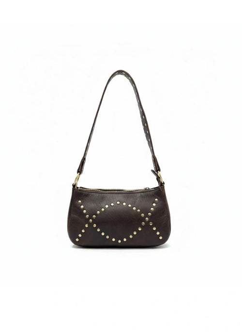detalle burdeos bolso shopper de piel marrón oscuro para mujer — ref. CJ2005