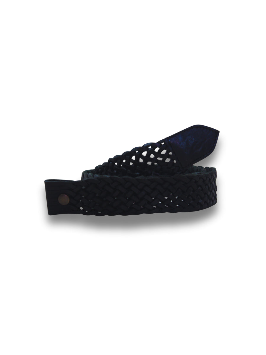 vista 3 dorado cinturón de piel marrón para unisex — CJ4405