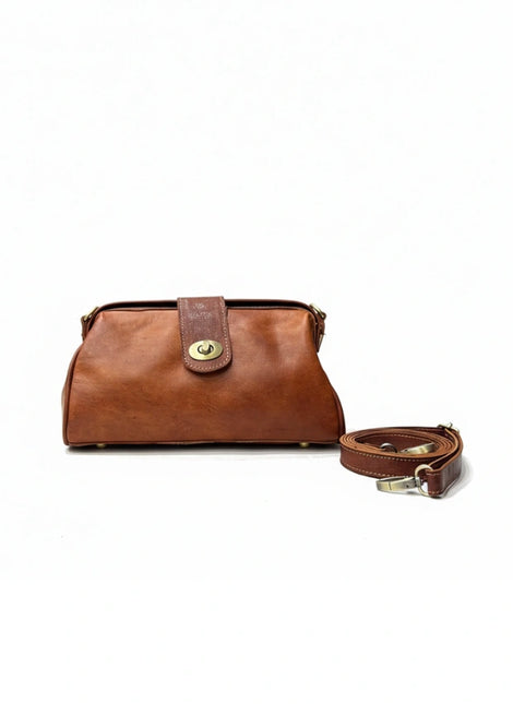 detalle negro bolso de mano de piel marrón para mujer — ref. CJ7074