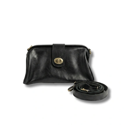 vista 3 marrón bolso de mano de piel marrón para mujer — CJ7074