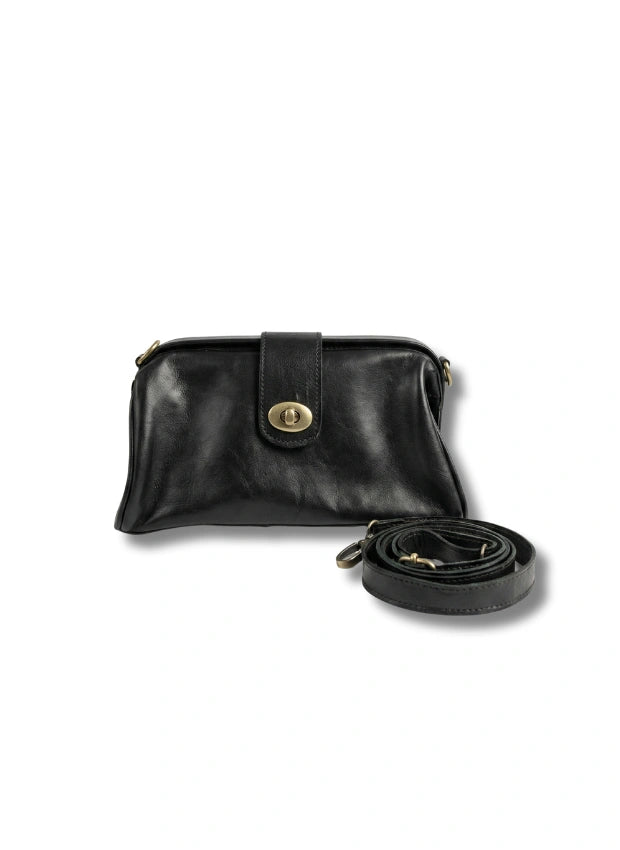 vista 3 marrón bolso de mano de piel marrón para mujer — CJ7074