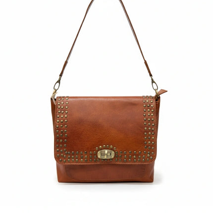detalle marrón bolso de mano de piel marrón para mujer — ref. CJ5242