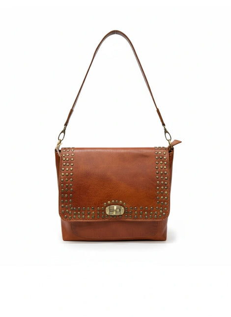 detalle marrón bolso de mano de piel marrón para mujer — ref. CJ5242