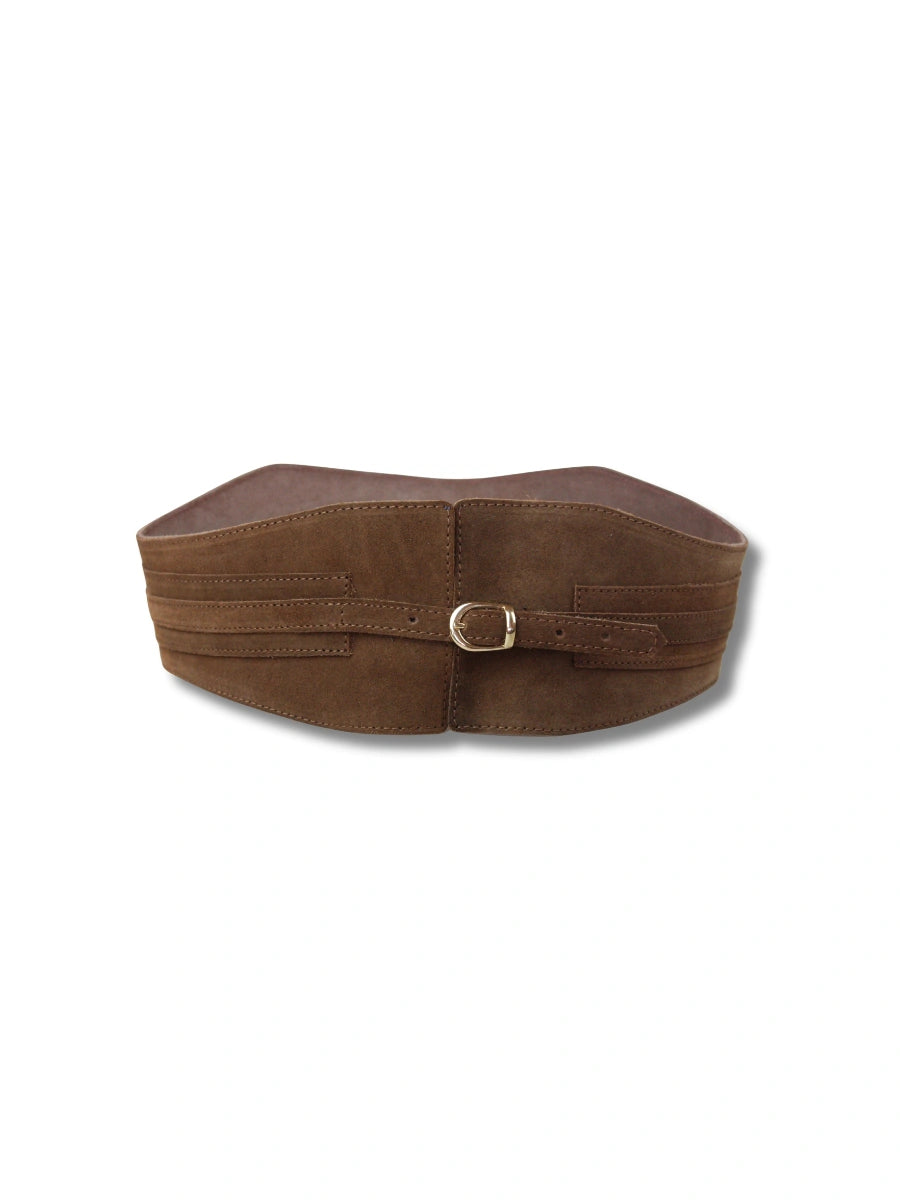 vista 7 bronce cinturón de piel negro para unisex — CJ1250