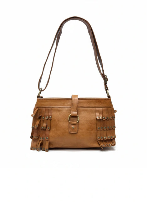 bolso de mano de piel marrón para mujer marrón vista frontal — CJ5446