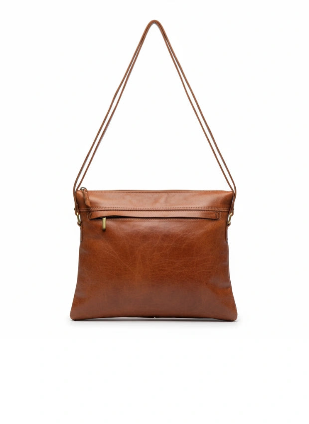 vista 3 marrón bolso de mano de piel marrón para mujer — CJ7210
