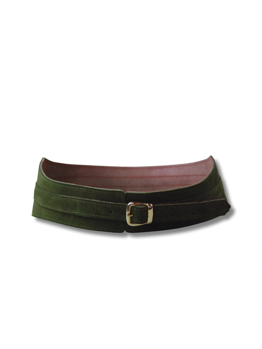 vista 5 verde cinturón de piel negro para unisex — CJ1346