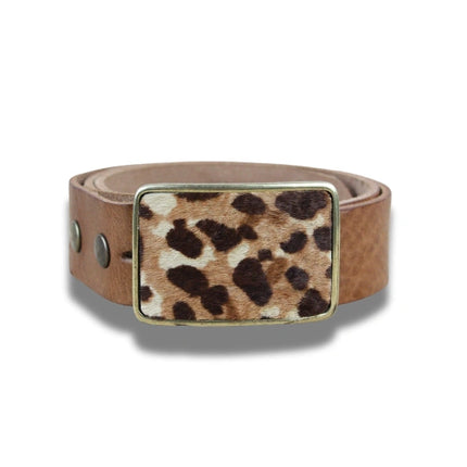 Hebilla Rectangular Animal Print Leopardo en Piel - CJ3591