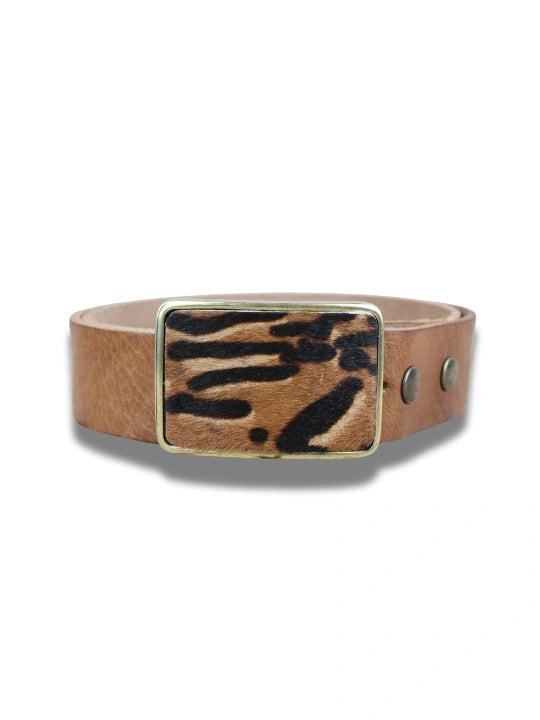 Hebilla Rectangular Animal Print Tigre en Piel - CJ3591