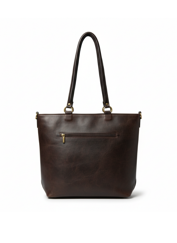 vista 5 marrón bolso shopper de piel marrón para mujer — CJ6421