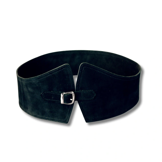 cinturón de piel negro para unisex negro vista frontal — CJ1242
