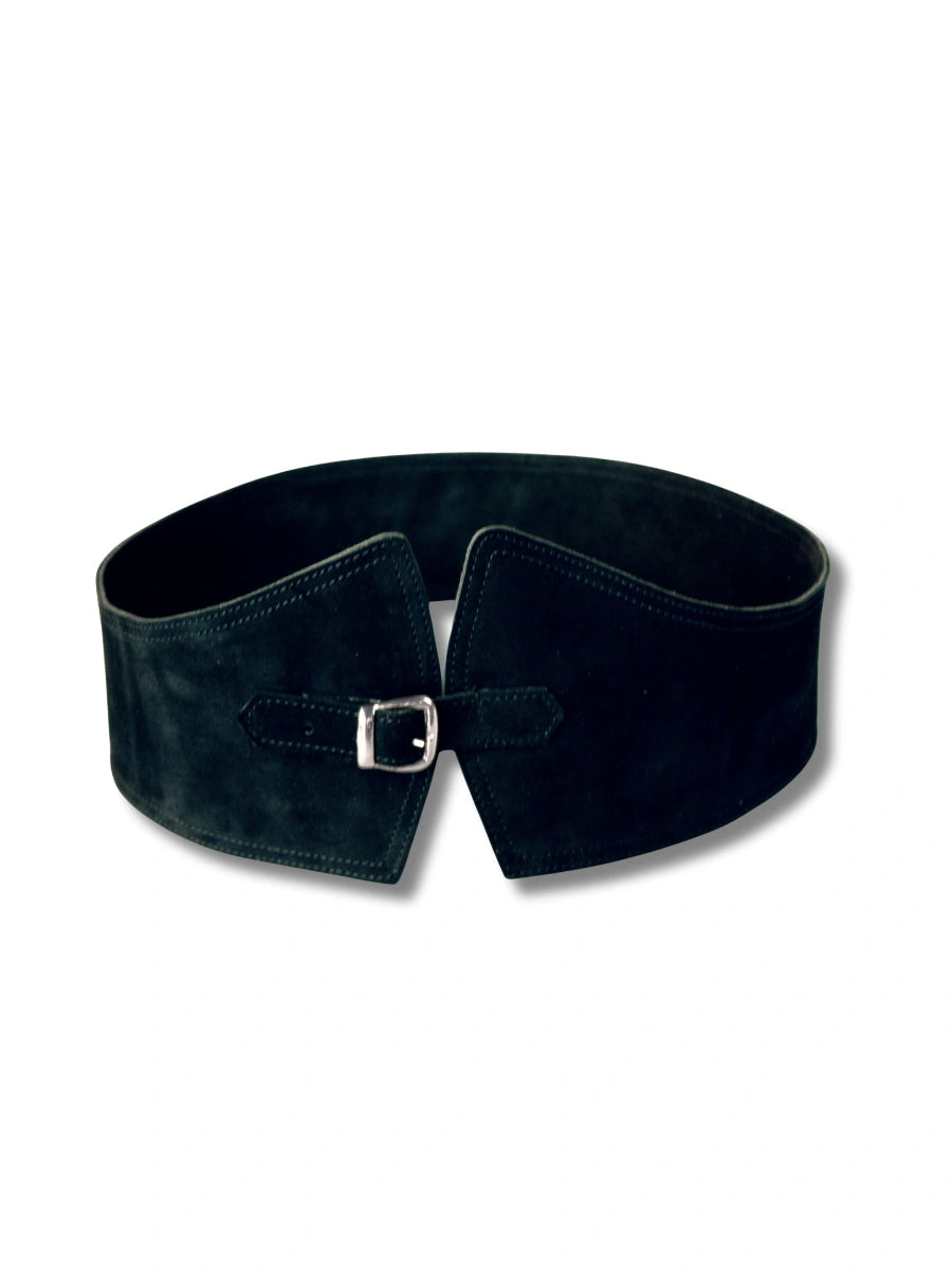 cinturón de piel negro para unisex negro vista frontal — CJ1242