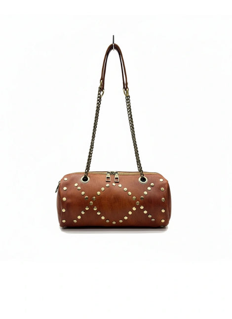 detalle marrón bolso de mano de piel marrón para mujer — ref. CJ5242