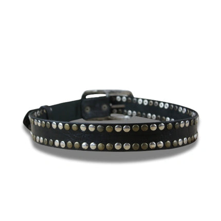 Cinturón de Piel con Múltiples Filas de Tachuelas Bicolor - CJ5022