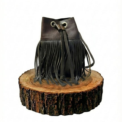 bolso de mano de piel marrón oscuro para mujer marrón oscuro vista frontal — CJ10410