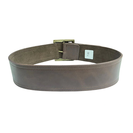 vista 3 marrón oscuro cinturón de piel marrón oscuro para unisex — CJ3790