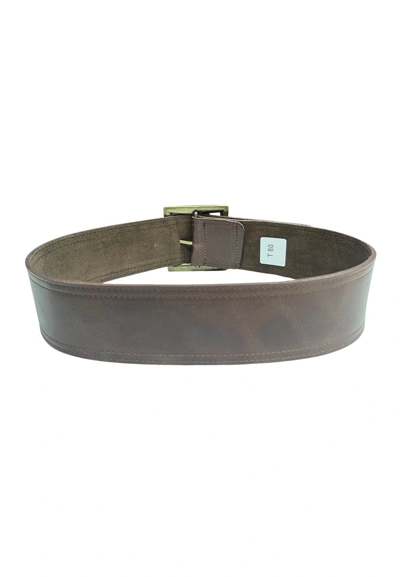 vista 3 marrón oscuro cinturón de piel marrón oscuro para unisex — CJ3790