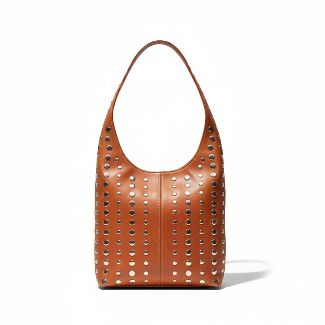 detalle marrón oscuro bolso shopper de piel marrón claro para mujer — ref. CJ8860