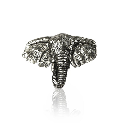 Hebilla Artesanal de Elefante para Cinturón | Plata Envejecida - CJ3411/1