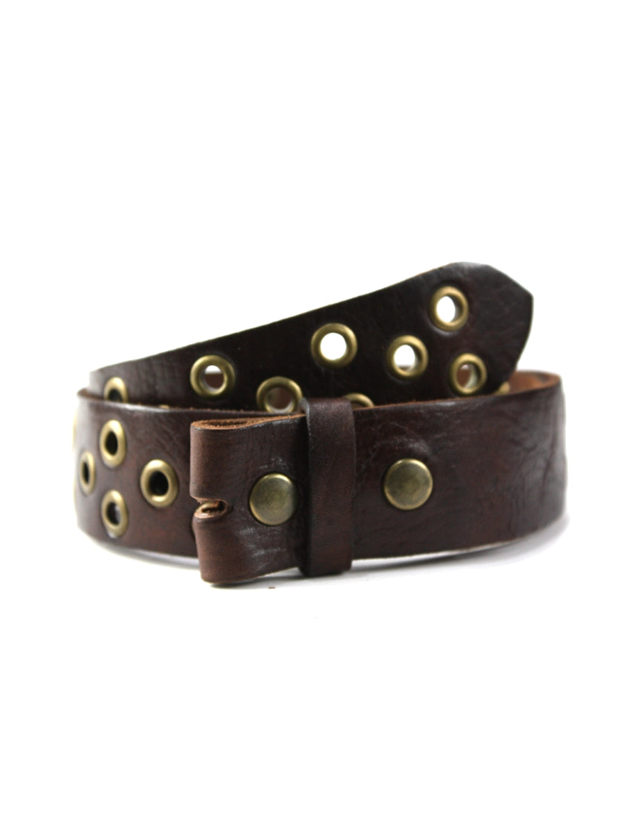 detalle marrón cinturón de piel negro para unisex — ref. CJ0445