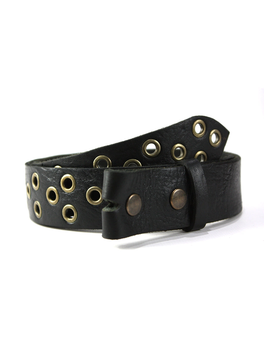cinturón de piel negro para unisex negro vista frontal — CJ0445