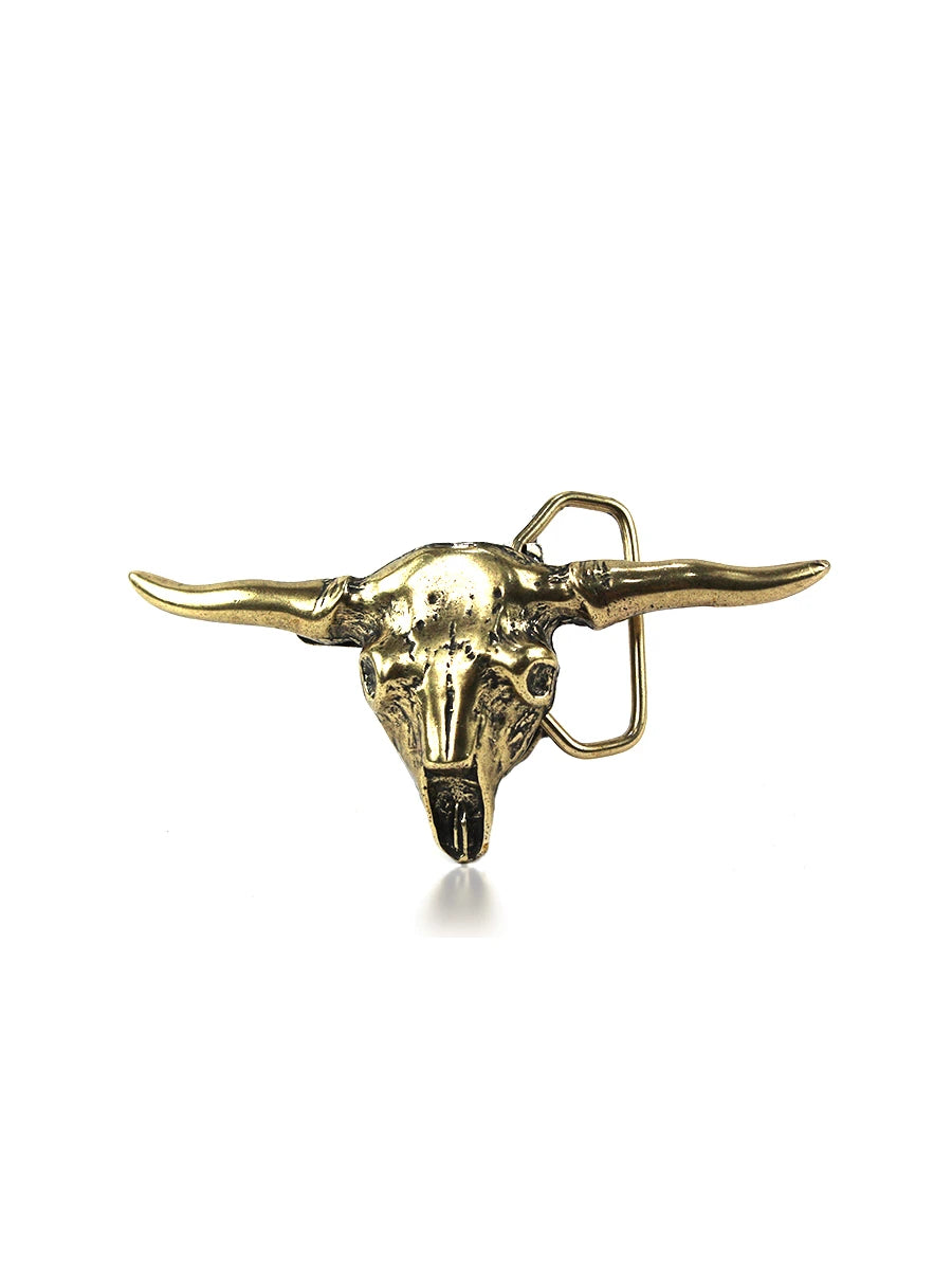 vista 3 plateado hebilla cinturon calavera toro longhorn plateado — CJ63405/1