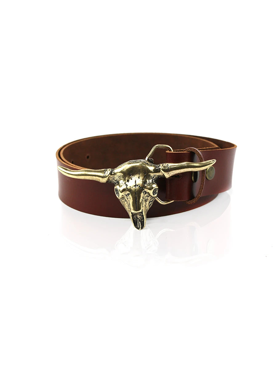 vista 4 plateado hebilla cinturon calavera toro longhorn plateado — CJ63405/1