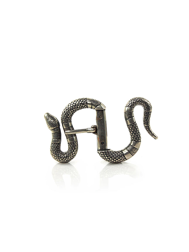 Hebilla para Cinturón de Serpiente | Estilo Gótico en Plata Envejecida - CJ3412/1