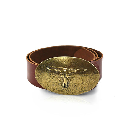 Hebilla Ovalada de Toro Longhorn | Estilo Country Western - CJ63569/3