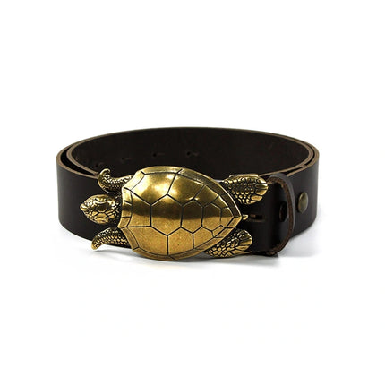 Hebilla para Cinturón de Tortuga Marina | Diseño Artesanal en Plata Vieja - CJ3576/1