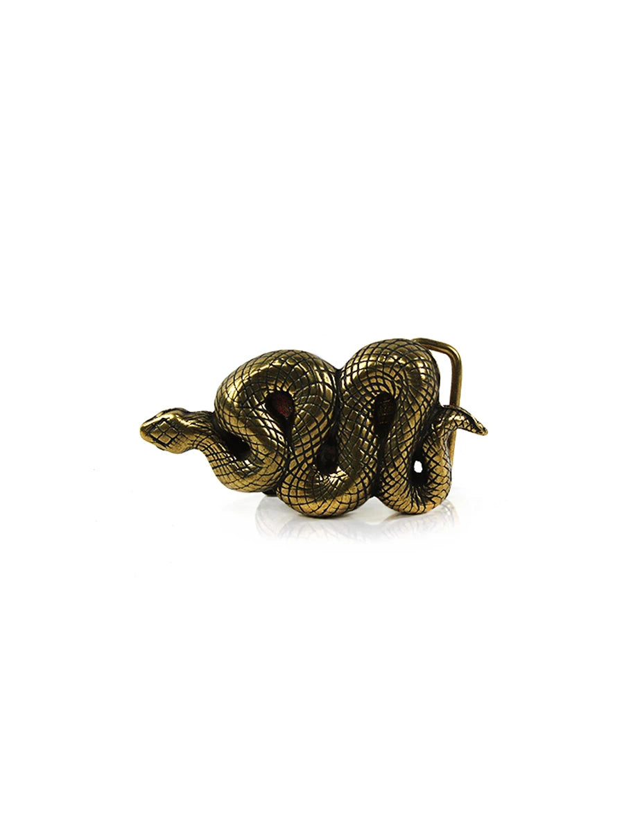 hebilla cinturon serpiente enroscada plateado plateado vista frontal — CJ63412/1