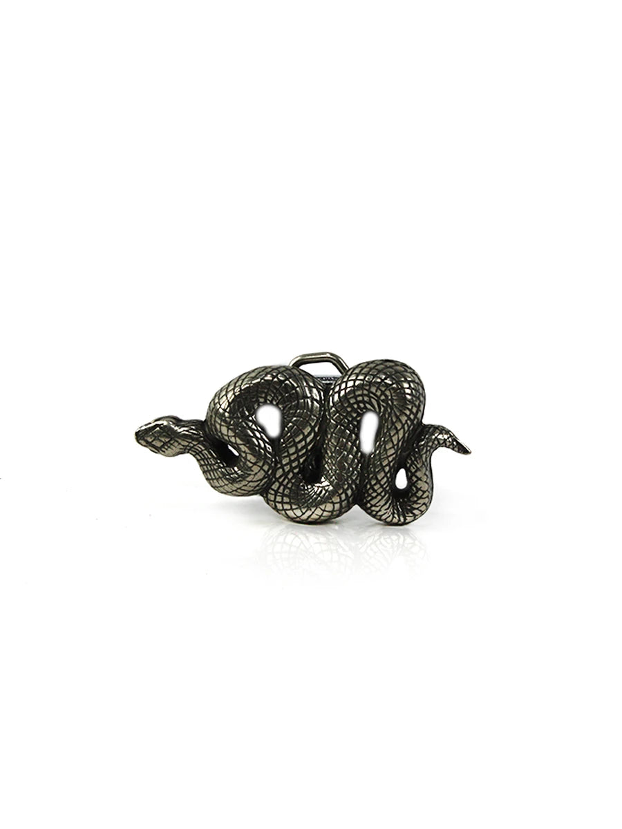 Hebilla Cinturon Serpiente Enroscada Plateado | CJ63412/1