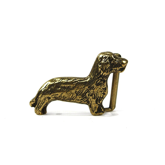 hebilla cinturon perro salchicha dachshund plateado plateado vista frontal — CJ63655/1