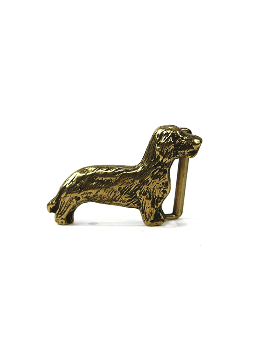 hebilla cinturon perro salchicha dachshund plateado plateado vista frontal — CJ63655/1