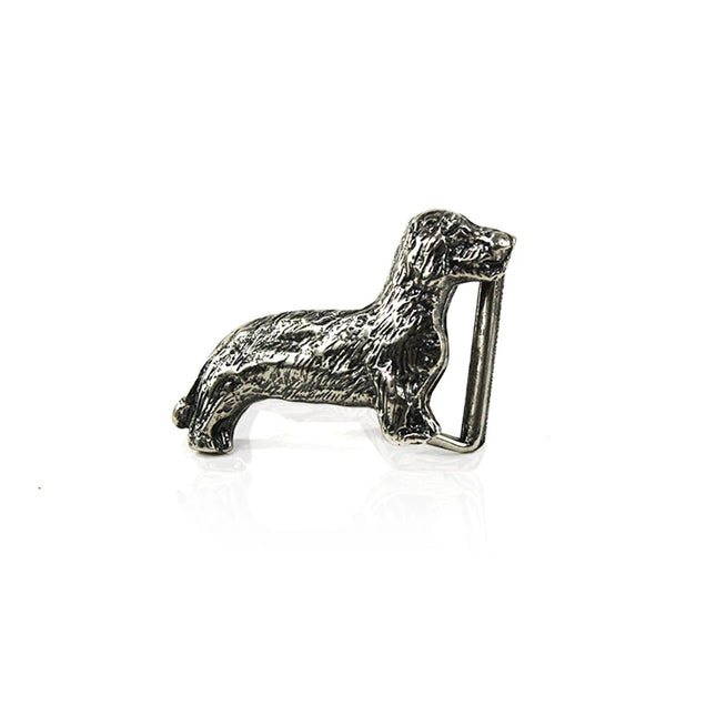 vista 3 plateado hebilla cinturon perro salchicha dachshund plateado — CJ63655/1