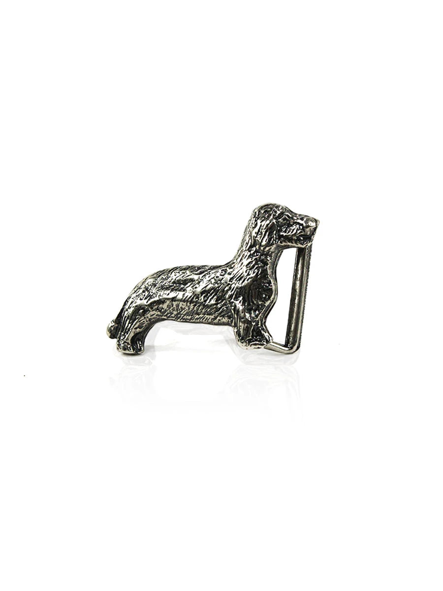 vista 3 plateado hebilla cinturon perro salchicha dachshund plateado — CJ63655/1