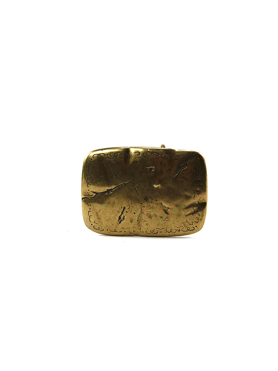 Hebilla Cinturon Rectangular Rustica Laton Dorado | CJ3725/3