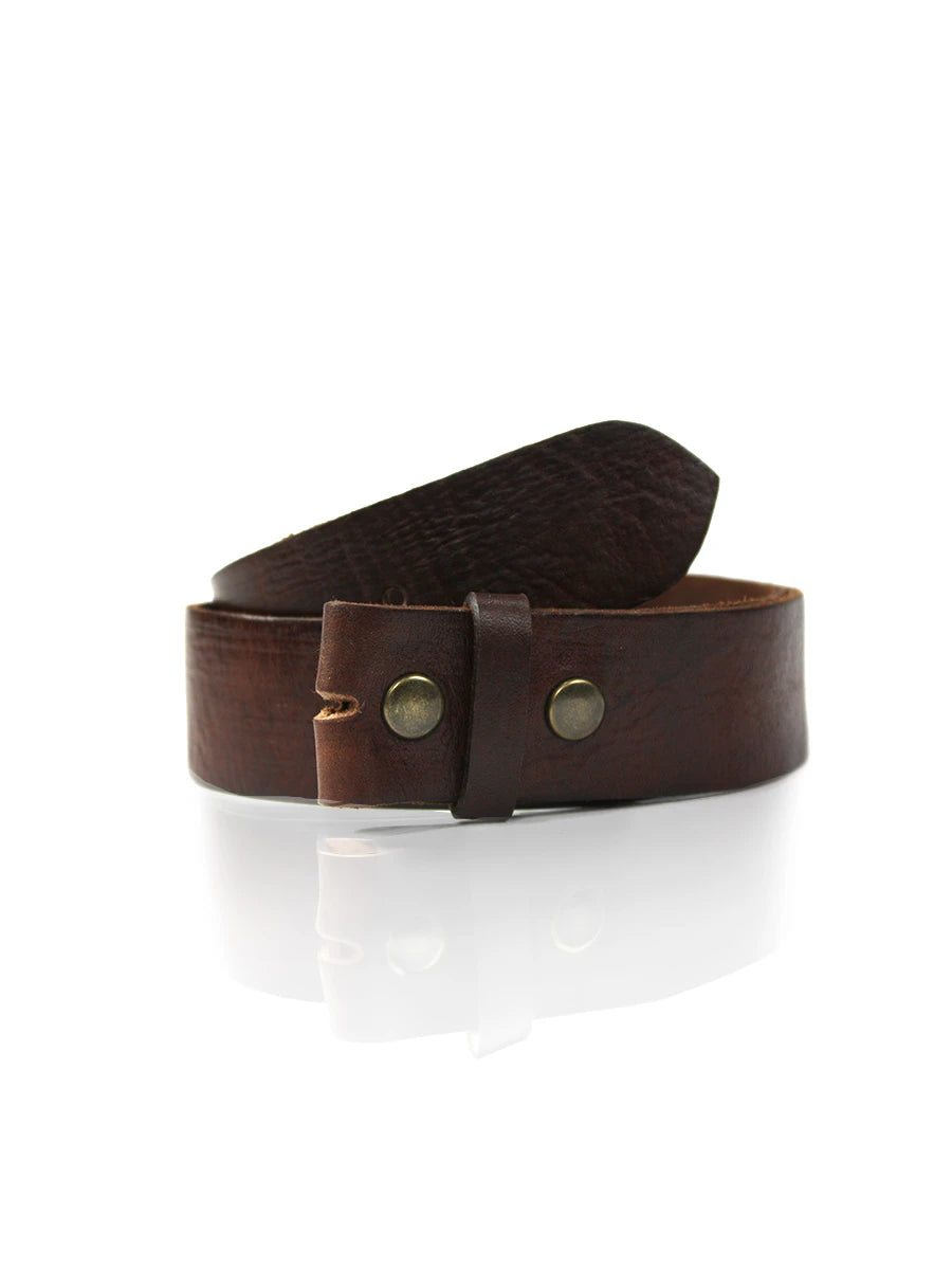 cinturón de piel marrón oscuro para unisex marrón oscuro vista frontal — CJ4401