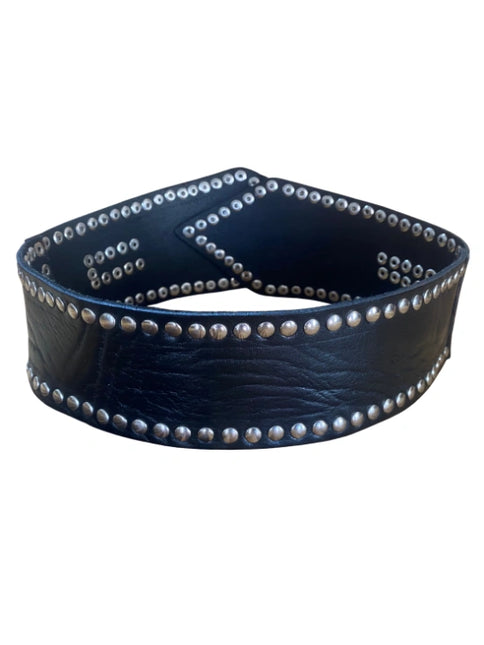 detalle negro cinturón de piel negro para unisex — ref. CJ84537