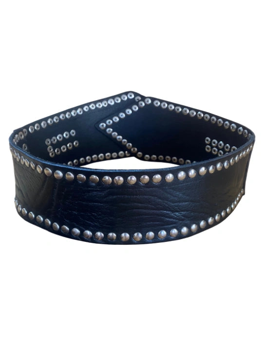 detalle negro cinturón de piel negro para unisex — ref. CJ84537