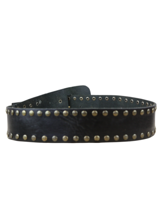 vista 4 negro cinturon piel ancho tachuelas cuadrado mayorista — CJ0760