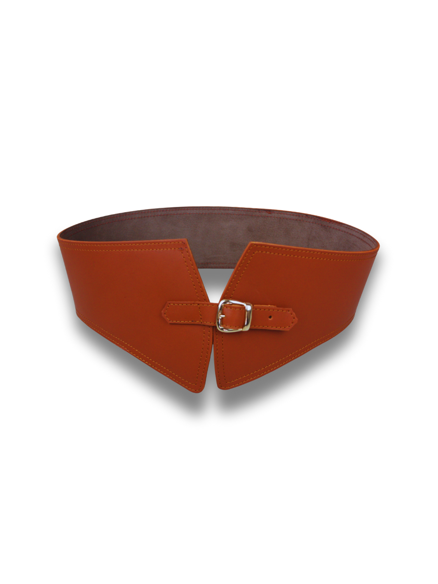 Cinturon Fajin Ancho Piel Mujer Naranja | CJ1241