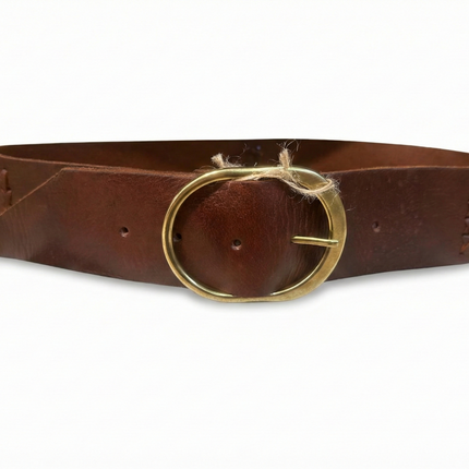 cinturón de piel dorado para unisex dorado vista frontal — CJ62030