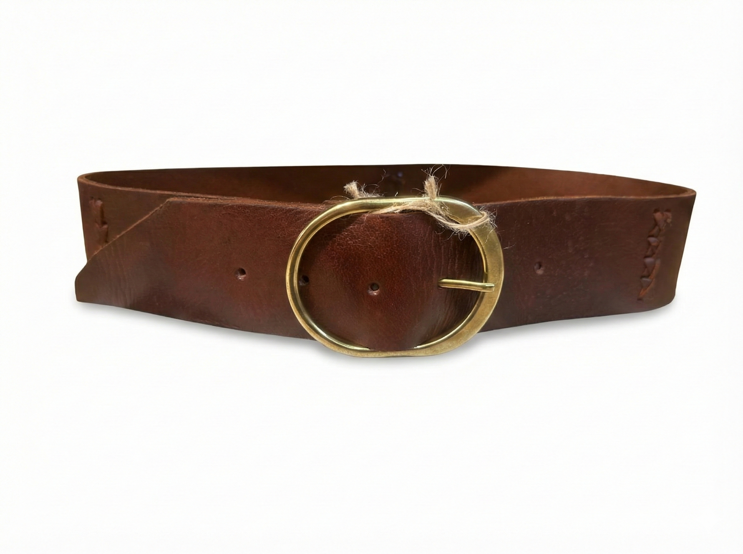 cinturón de piel dorado para unisex dorado vista frontal — CJ62030