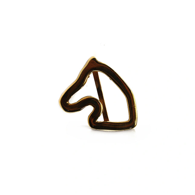 vista 3 plateado hebilla cinturon caballo contorno dorado — CJ63731/3