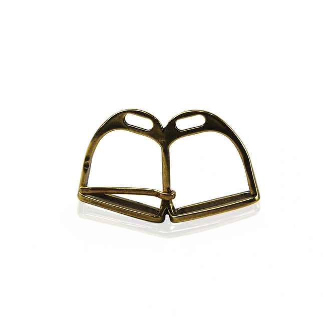 cinturón de piel dorado para unisex dorado vista frontal — CJ3690