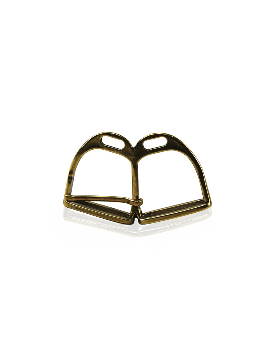 cinturón de piel dorado para unisex dorado vista frontal — CJ3690