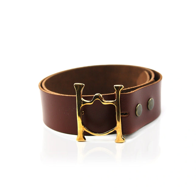 detalle dorado cinturón de piel dorado para unisex — ref. CJ63730/3