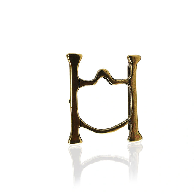 cinturón de piel dorado para unisex dorado vista frontal — CJ63730/3